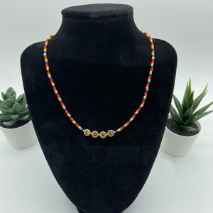 Handmade PRIDE Inspired LOVE Seed Bead Necklace